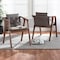 Baxton Studio Marcena Mid-Century Modern Grey Imitation Leather Upholstered 2-Piece Wood Dining Chair Set, PR Set of 2 188-11664-ZORO - alternate 1